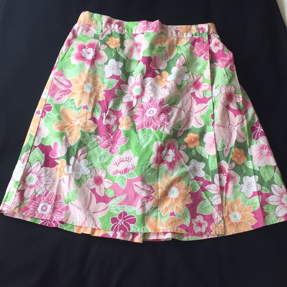VINTAGE SKORT sz 8 FLORAL Hawaii Vibe COTTON EUC - Picture 4 of 8